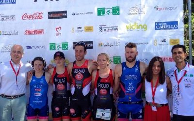 Campeones de la XIX edición del Triatlón Ciudad de Sevilla