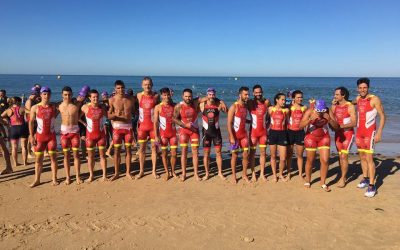 Nuestra cantera se divierte y vence en el Acuatlón por relevos Villa de Rota